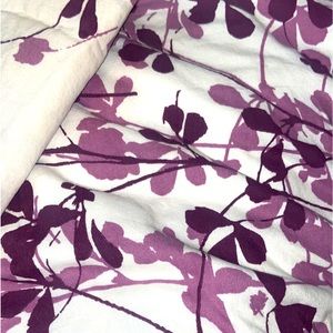 Purple and white duvet size queen with mix matching purple pillow cases